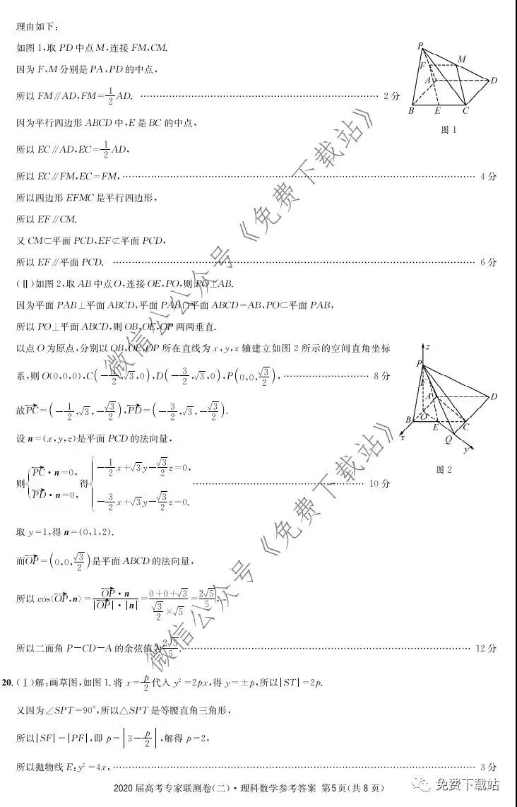 2020屆高考專家聯(lián)測卷二理科數(shù)學試題及答案