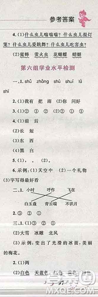 2019年小學同步考優(yōu)化設計小超人作業(yè)本一年級語文上冊人教版答案