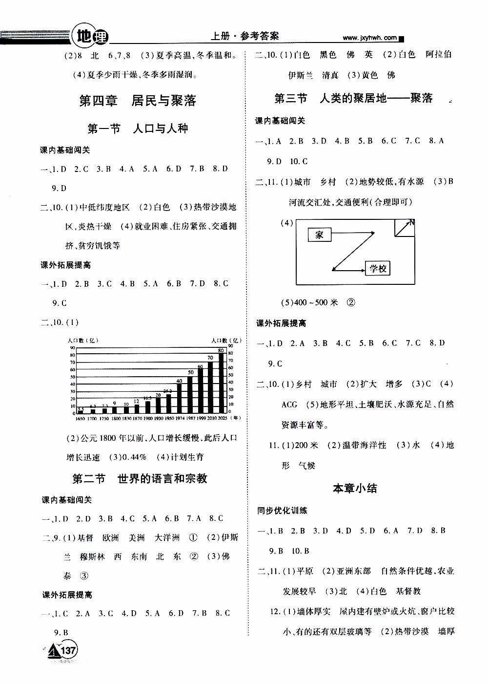 宇恒文化2019年學(xué)海風(fēng)暴初中同步系列地理七年級上冊RJ人教版參考答案