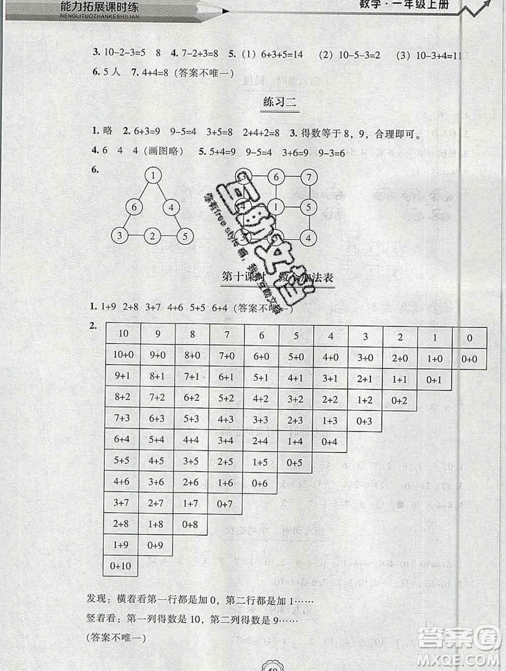 遼海出版社2019秋能力拓展課時練一年級數(shù)學(xué)上冊北師大版答案