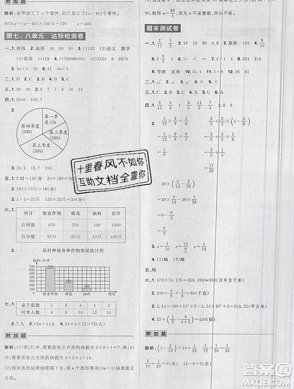 新世界出版社2019秋樂學(xué)一起練六年級數(shù)學(xué)上冊人教版答案