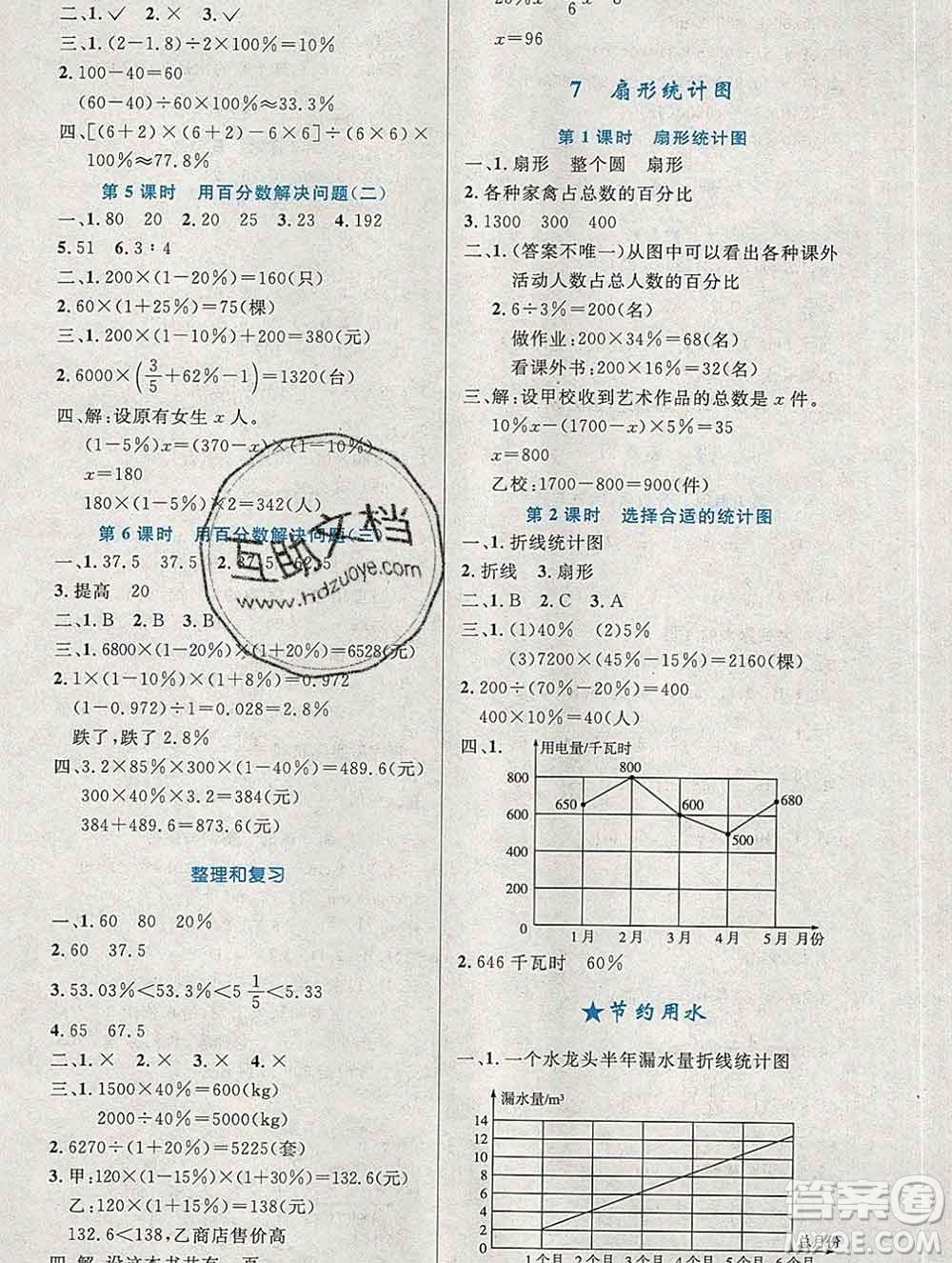 2019年秋新版小學(xué)同步測(cè)控優(yōu)化設(shè)計(jì)六年級(jí)數(shù)學(xué)上冊(cè)人教增強(qiáng)版陜西專版答案