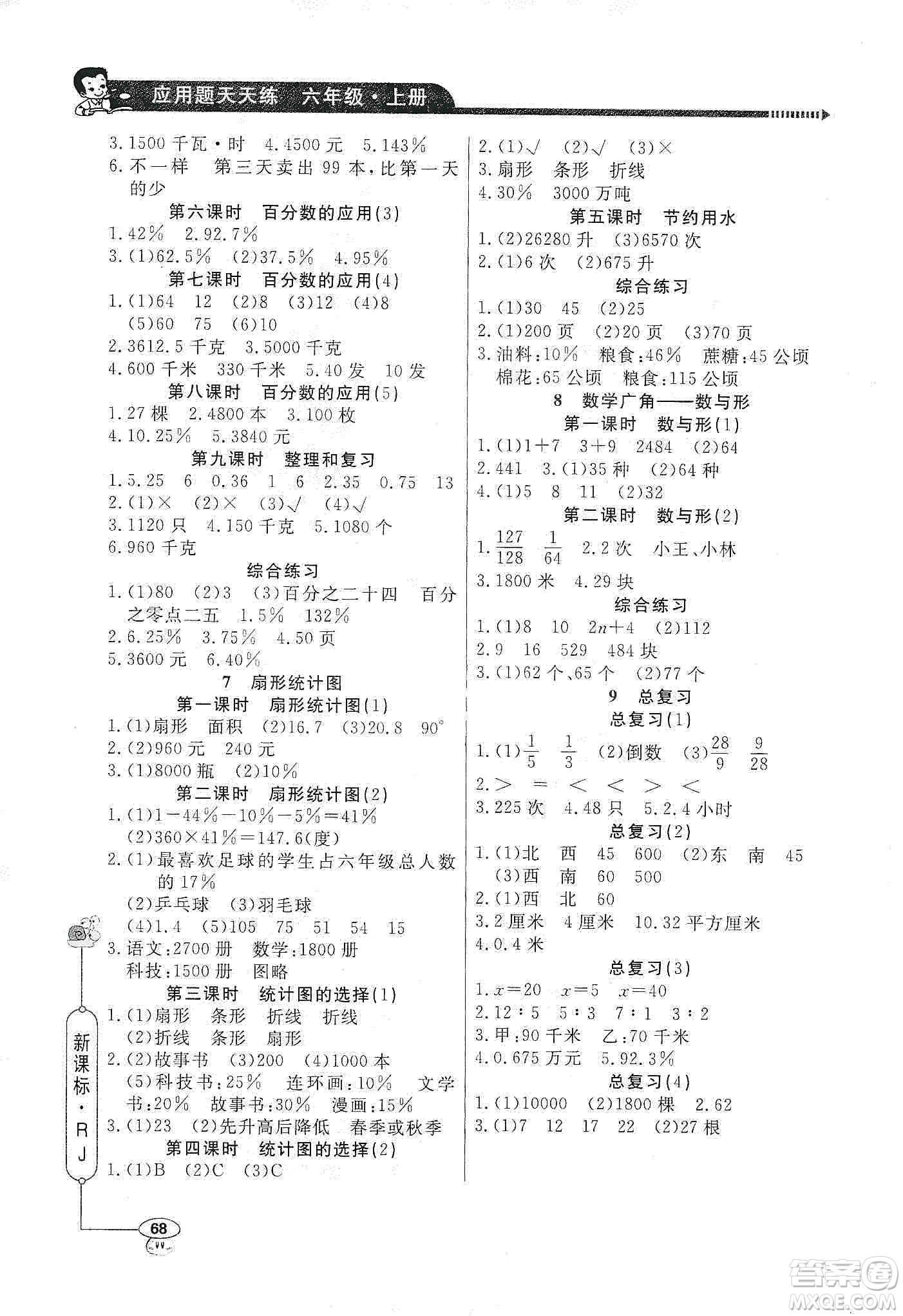 2019年六年級(jí)上冊(cè)小學(xué)數(shù)學(xué)應(yīng)用題天天練答案