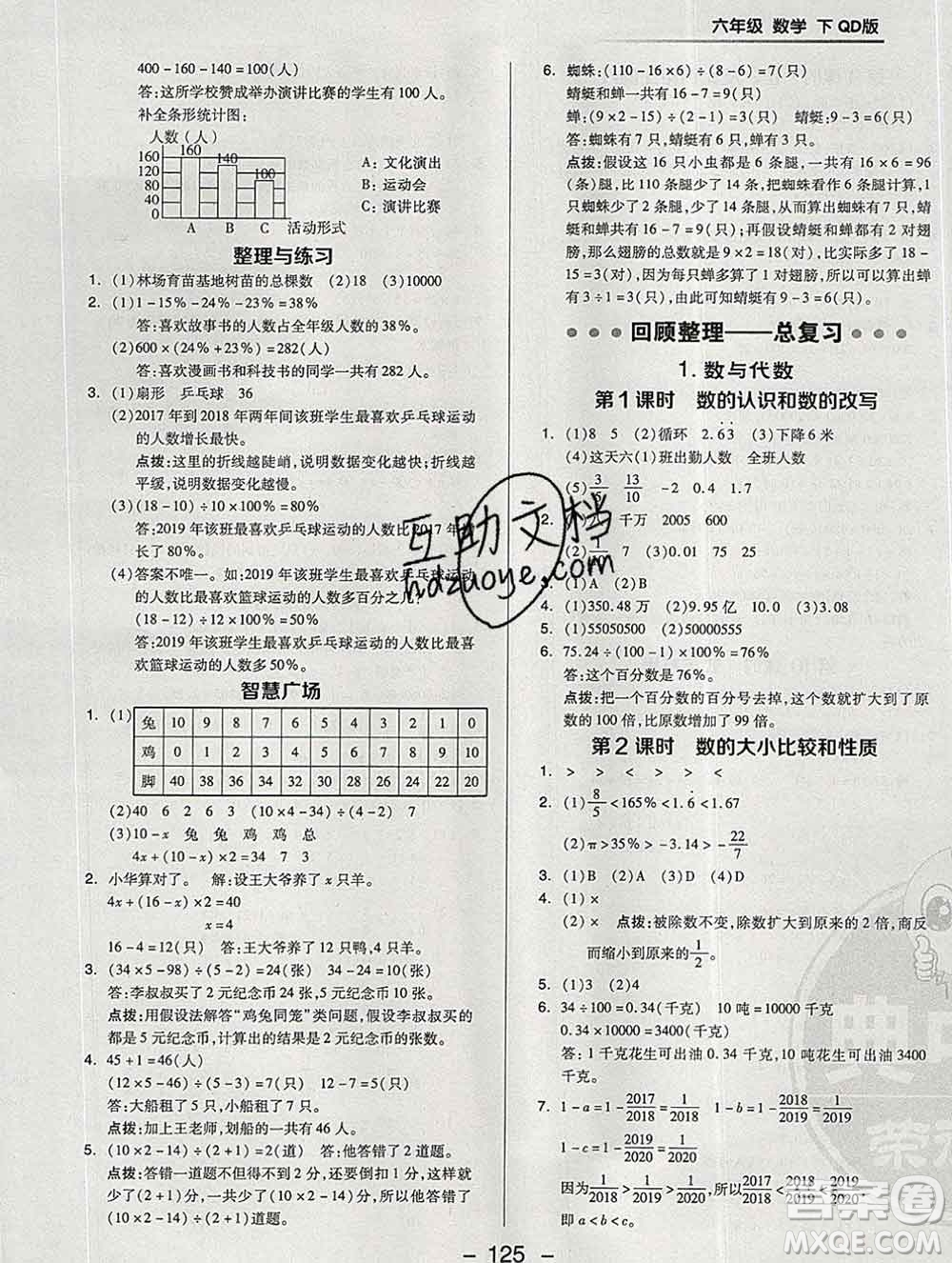 2020綜合應(yīng)用創(chuàng)新題典中點(diǎn)六年級(jí)數(shù)學(xué)下冊(cè)青島版答案