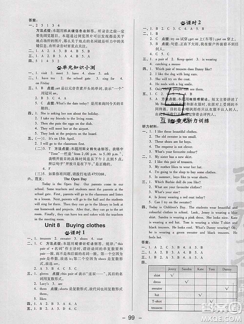 2020綜合應用創(chuàng)新題典中點五年級英語下冊滬教牛津版答案