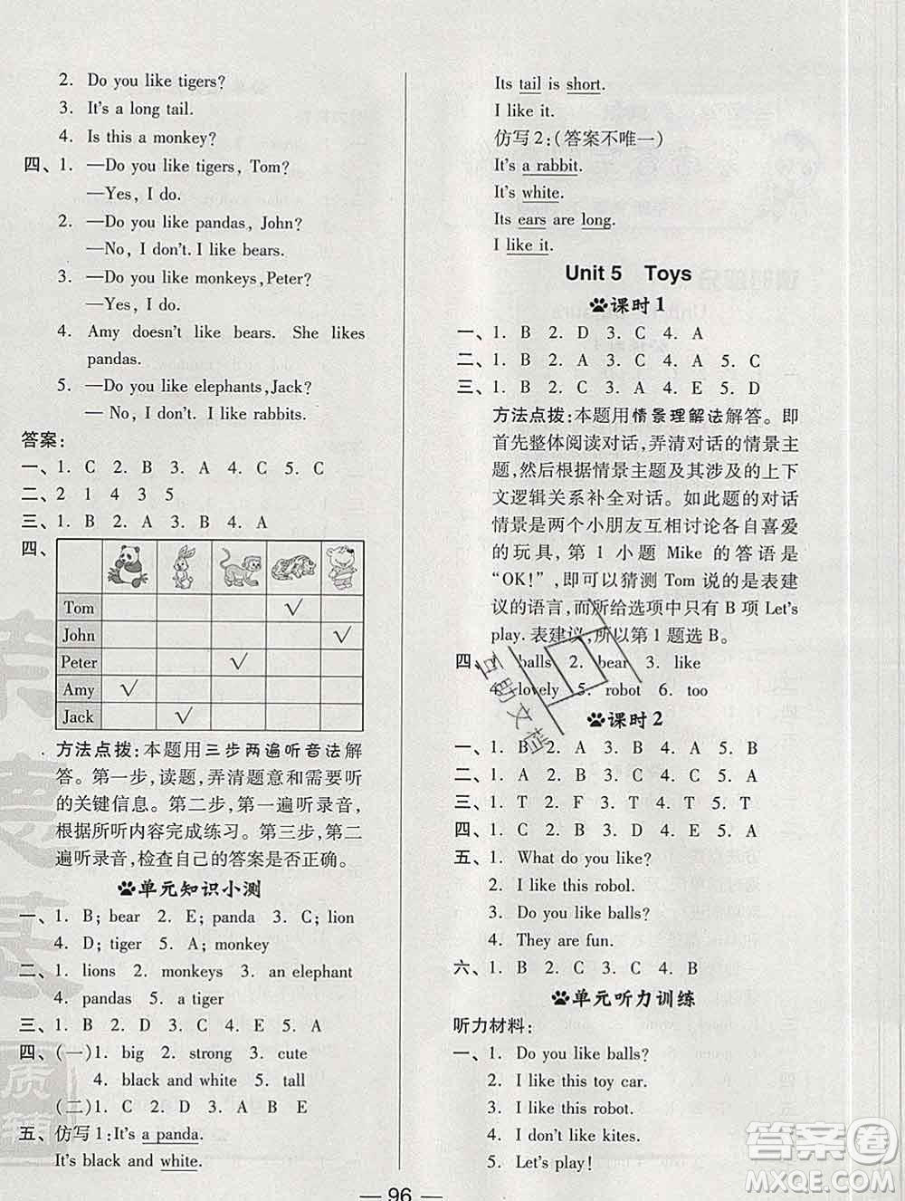 2020綜合應(yīng)用創(chuàng)新題典中點(diǎn)三年級(jí)英語下冊滬教牛津版答案