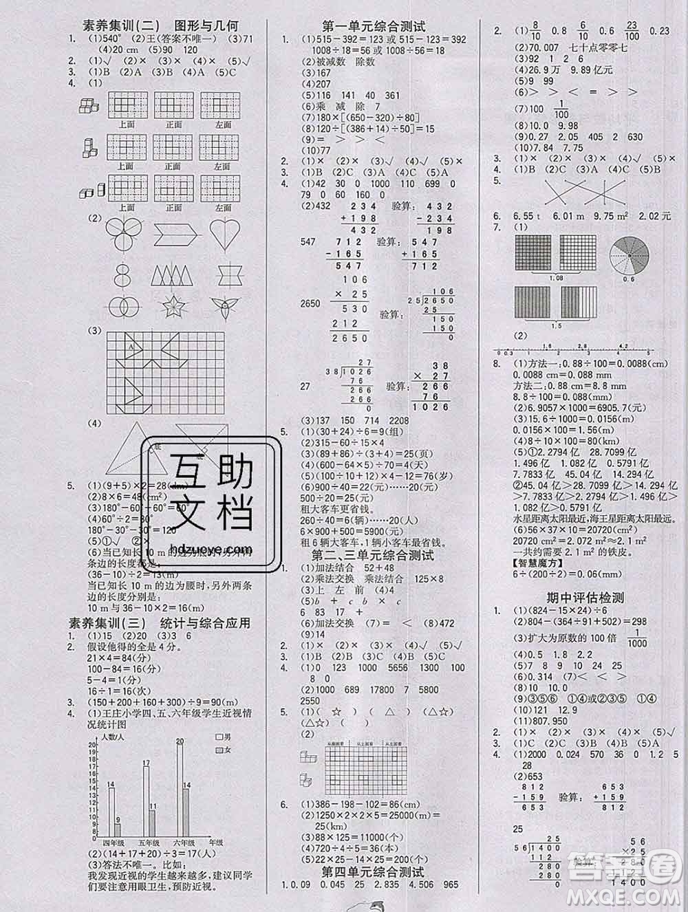 延邊大學(xué)出版社2020新版世紀(jì)金榜金榜小博士四年級(jí)數(shù)學(xué)下冊(cè)人教版答案