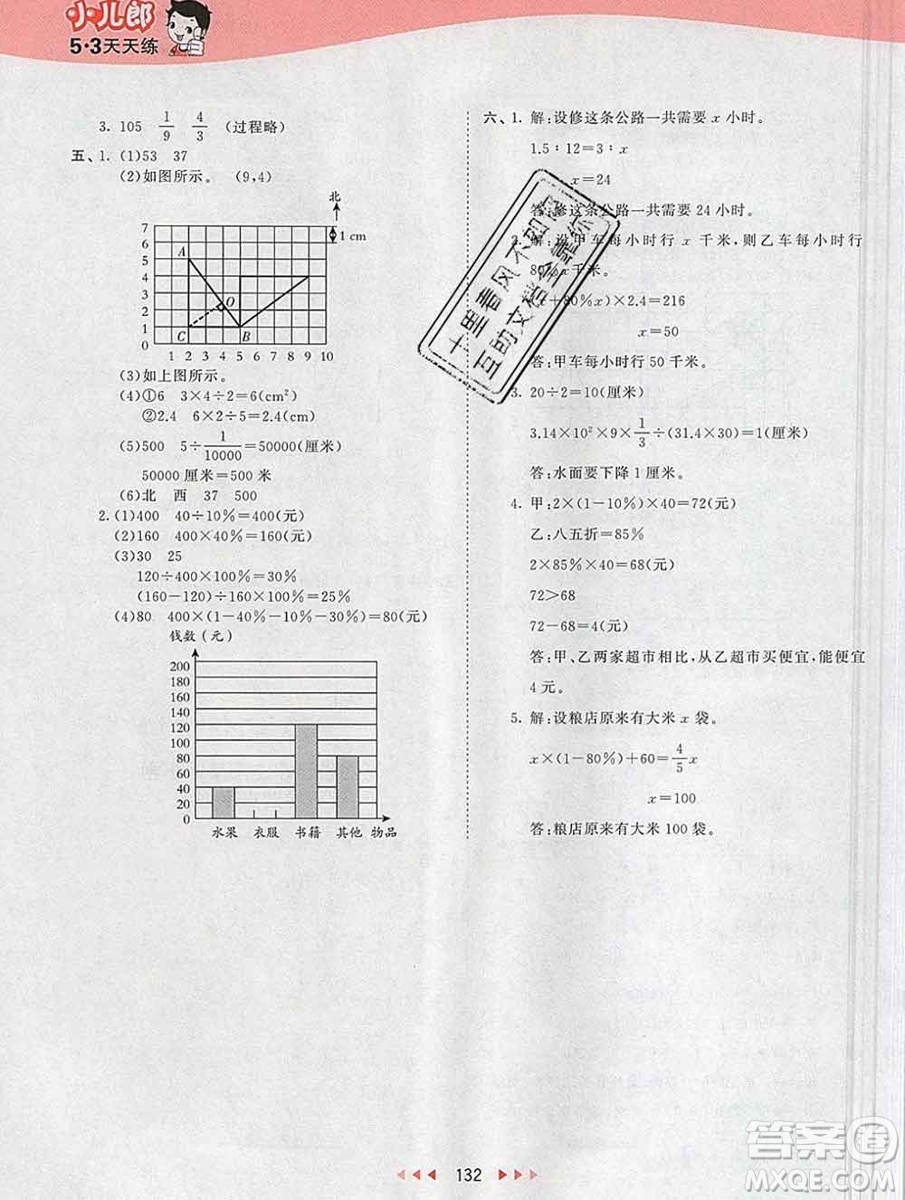 2020年春小兒郎53天天練六年級數(shù)學下冊冀教版參考答案