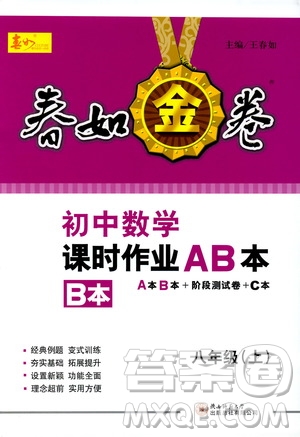 春如金卷2019初中數(shù)學(xué)課時(shí)作業(yè)AB本B本八年級(jí)上冊(cè)答案