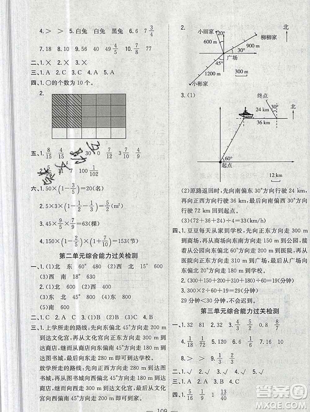 浙江大學(xué)出版社2019課時(shí)特訓(xùn)優(yōu)化作業(yè)本六年級(jí)數(shù)學(xué)上冊(cè)人教版答案