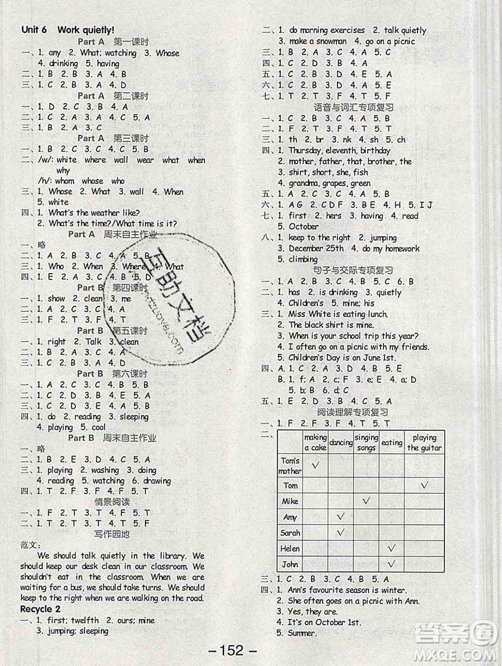 開明出版社2020春全品學(xué)練考五年級英語下冊人教版答案