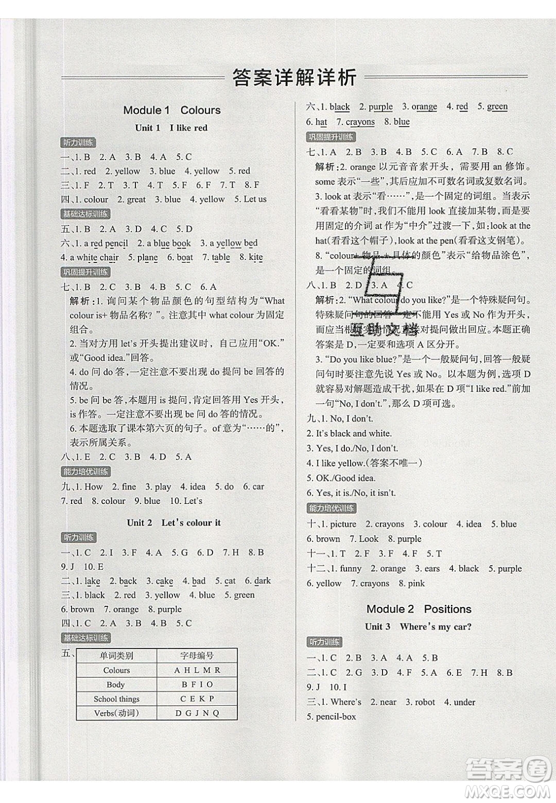 2020年P(guān)ASS小學(xué)學(xué)霸作業(yè)本三年級英語下冊JK版廣州專版答案