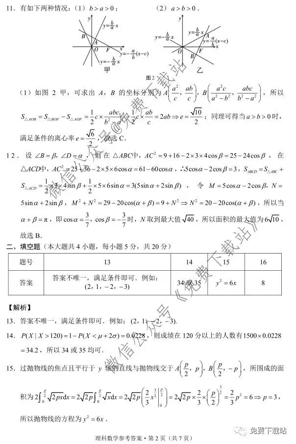 云南師大附中2020屆高三第五次月考理科數(shù)學試題及答案