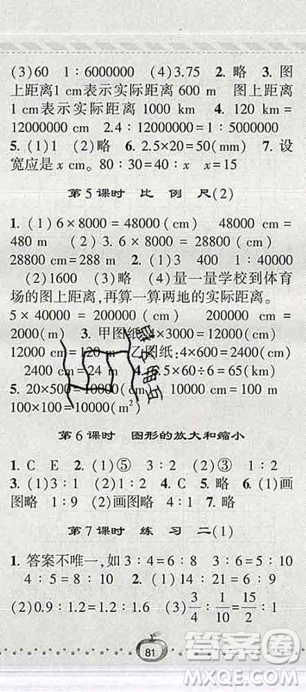 寧夏人民教育出版社2020春經(jīng)綸學(xué)典課時作業(yè)六年級數(shù)學(xué)下冊北師版答案