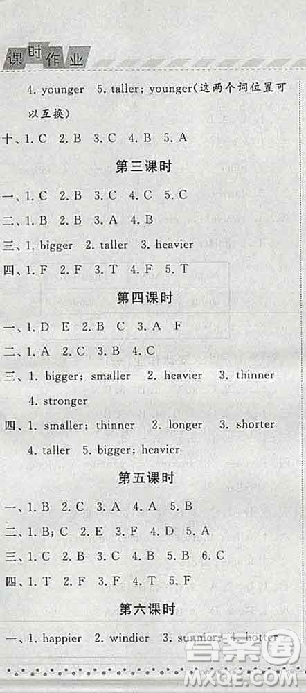 寧夏人民教育出版社2020春經(jīng)綸學(xué)典課時(shí)作業(yè)六年級(jí)英語下冊(cè)人教版答案