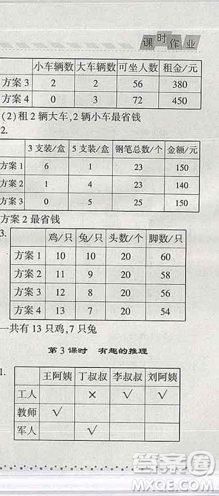 寧夏人民教育出版社2020春經(jīng)綸學典課時作業(yè)三年級數(shù)學下冊北師版答案