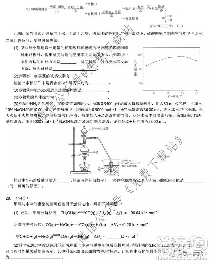 湖北省華中師大附中2020屆高三教學質量聯(lián)合測評理科綜合試題及答案