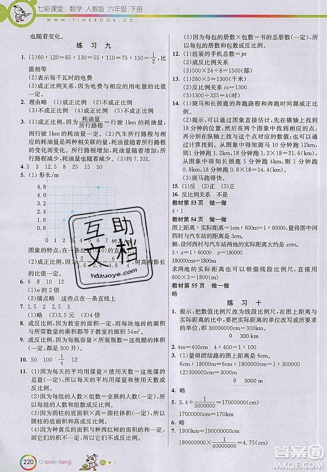 2020年春義務(wù)教育教科書六年級(jí)數(shù)學(xué)下冊(cè)人教版教材課后習(xí)題答案