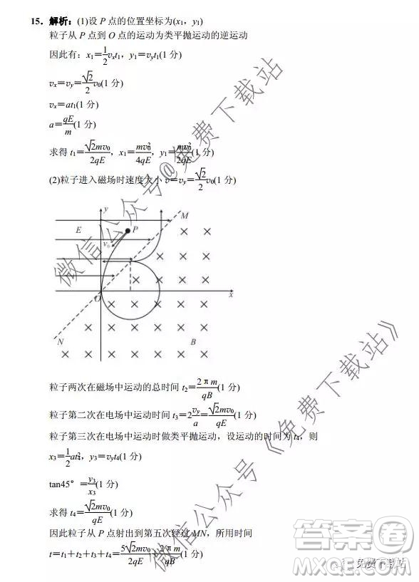 天壹名校聯(lián)盟2020屆高三12月大聯(lián)考物理答案