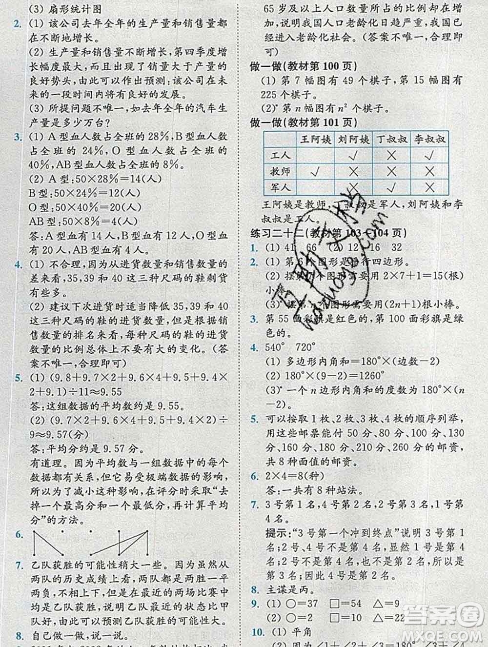 2020春全易通小學(xué)數(shù)學(xué)六年級下冊人教版河北專版答案