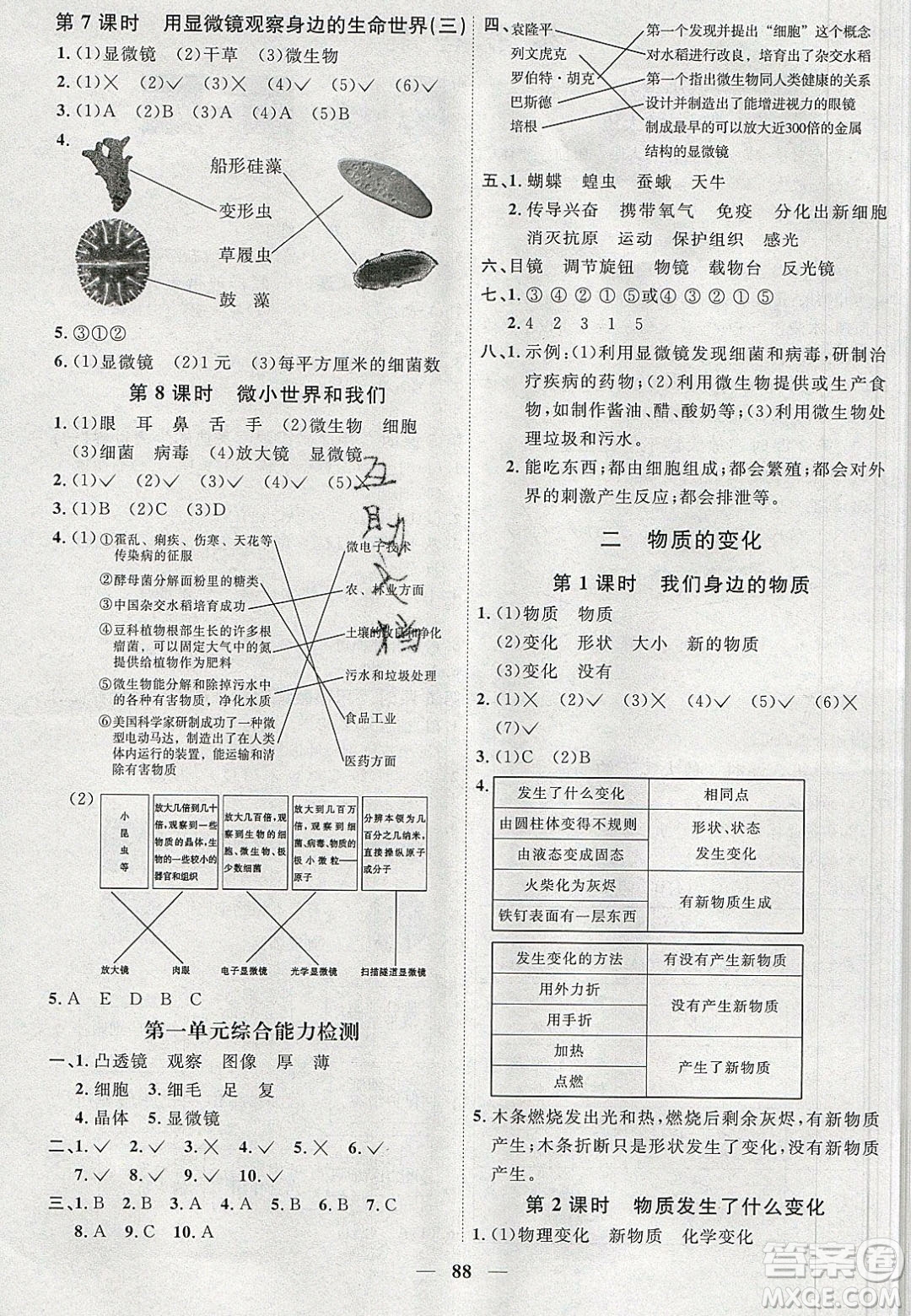 宇軒圖書(shū)2020春陽(yáng)光同學(xué)課時(shí)優(yōu)化作業(yè)六年級(jí)科學(xué)下冊(cè)教科版答案