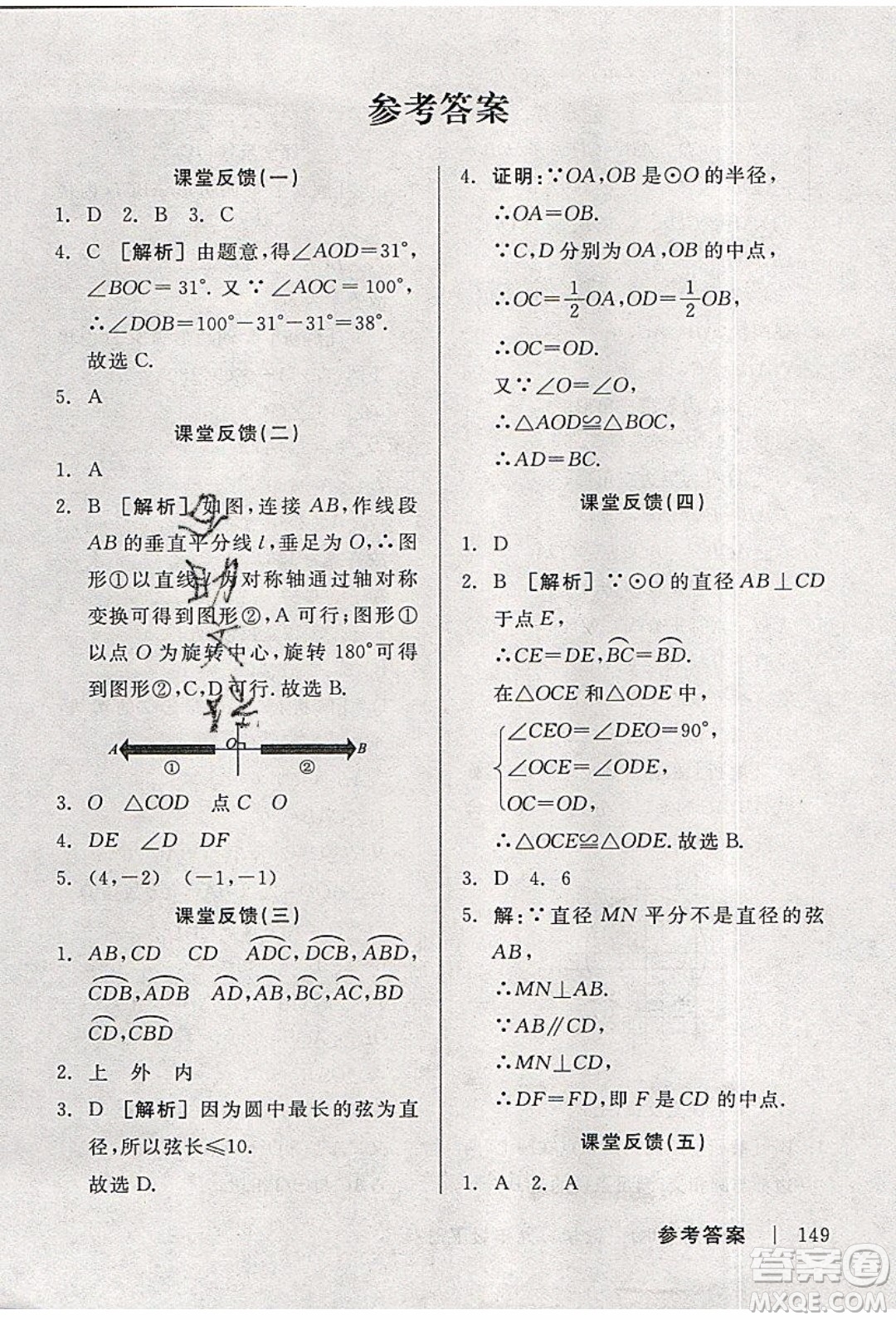 陽光出版社2020年全品學(xué)練考數(shù)學(xué)九年級下冊新課標(biāo)HK滬科版答案