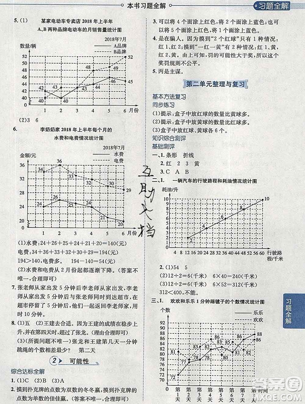 陜西人民教育出版社2020春小學教材全解五年級數(shù)學下冊北京版答案