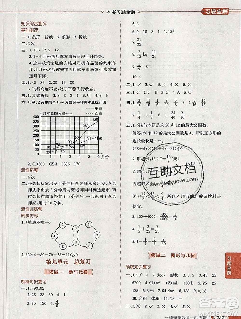 2020春小學(xué)教材全解五年級數(shù)學(xué)下冊人教版廣東專用答案