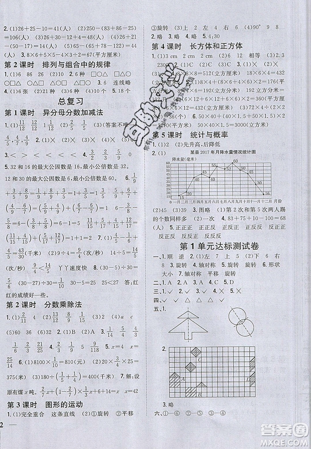 2020年春全科王同步課時練習五年級數(shù)學下冊冀教版答案