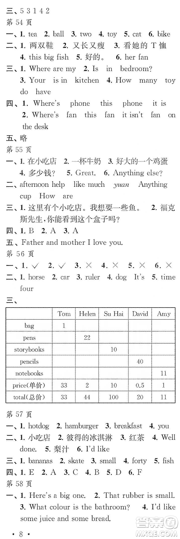 江蘇鳳凰教育出版社2020快樂寒假每一天小學四年級答案