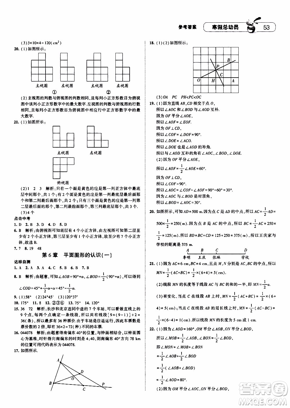 經(jīng)綸學(xué)典2020年寒假總動(dòng)員數(shù)學(xué)七年級(jí)江蘇國(guó)際版參考答案