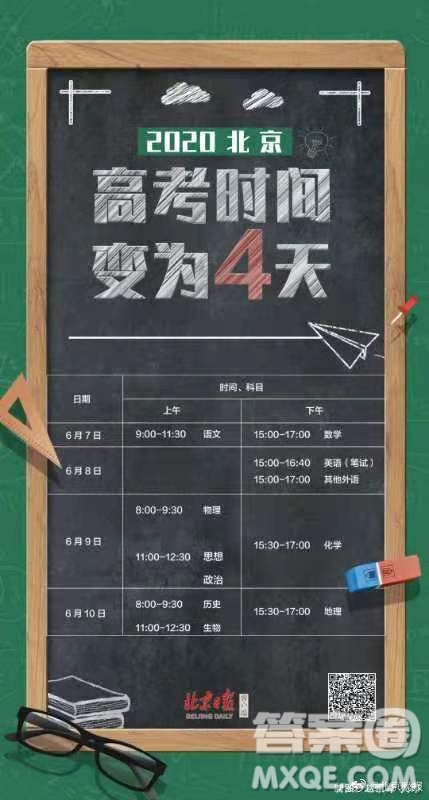 2020年北京高考時(shí)間為什么是4天 2020年北京高考4天考試安排