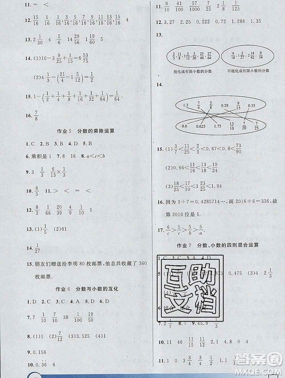 2020年鐘書(shū)金牌寒假作業(yè)導(dǎo)與練六年級(jí)數(shù)學(xué)上海專(zhuān)版答案