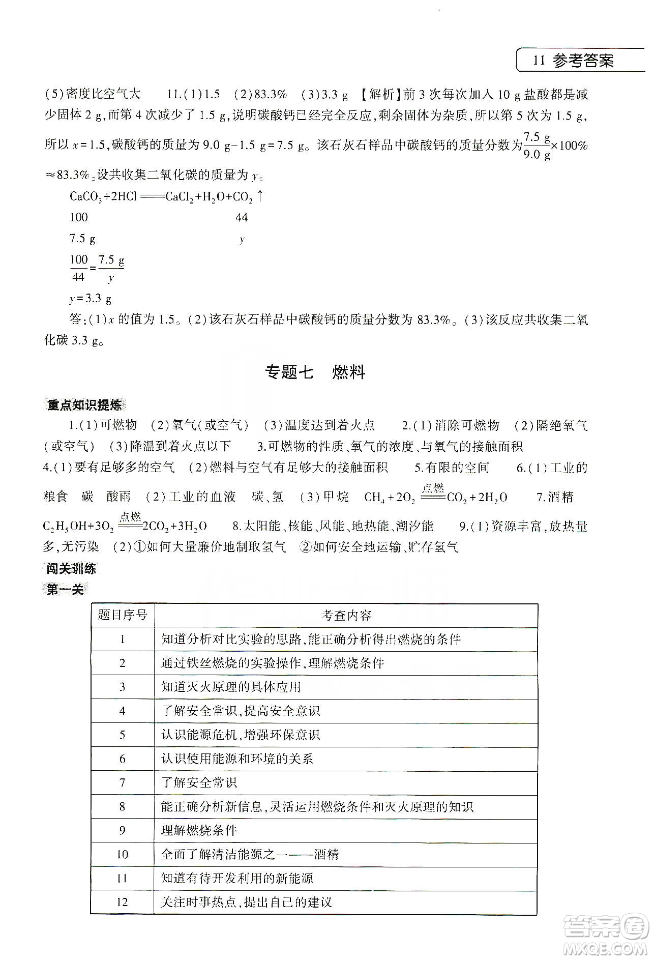 大象出版社2020化學寒假作業(yè)本九年級通用版答案