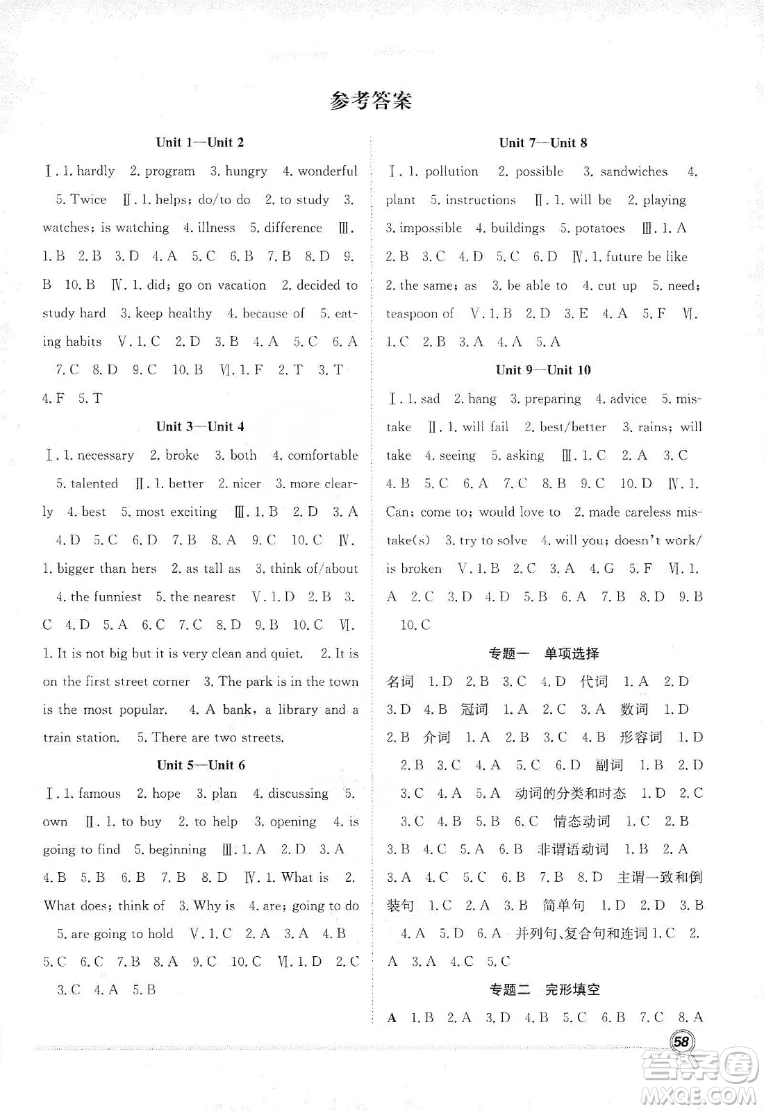 合肥工業(yè)大學(xué)出版社2020宏龍寒假學(xué)期總復(fù)習(xí)贏在假期八年級(jí)英語(yǔ)人教版答案