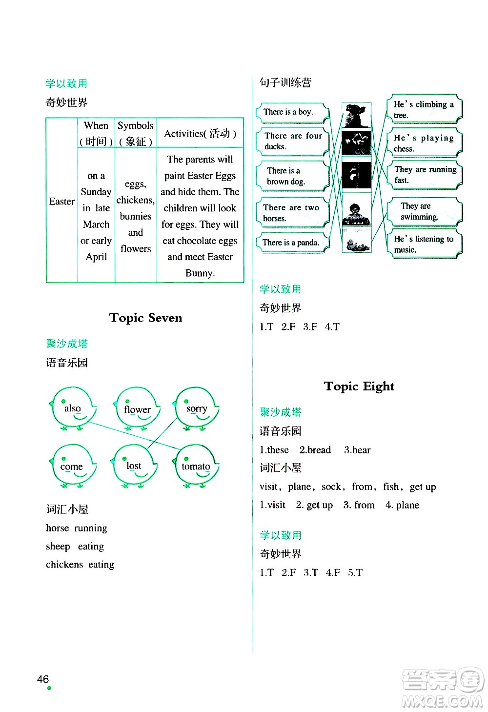 遼寧師范大學出版社2020年3年級起點寒假樂園四年級英語最新版參考答案