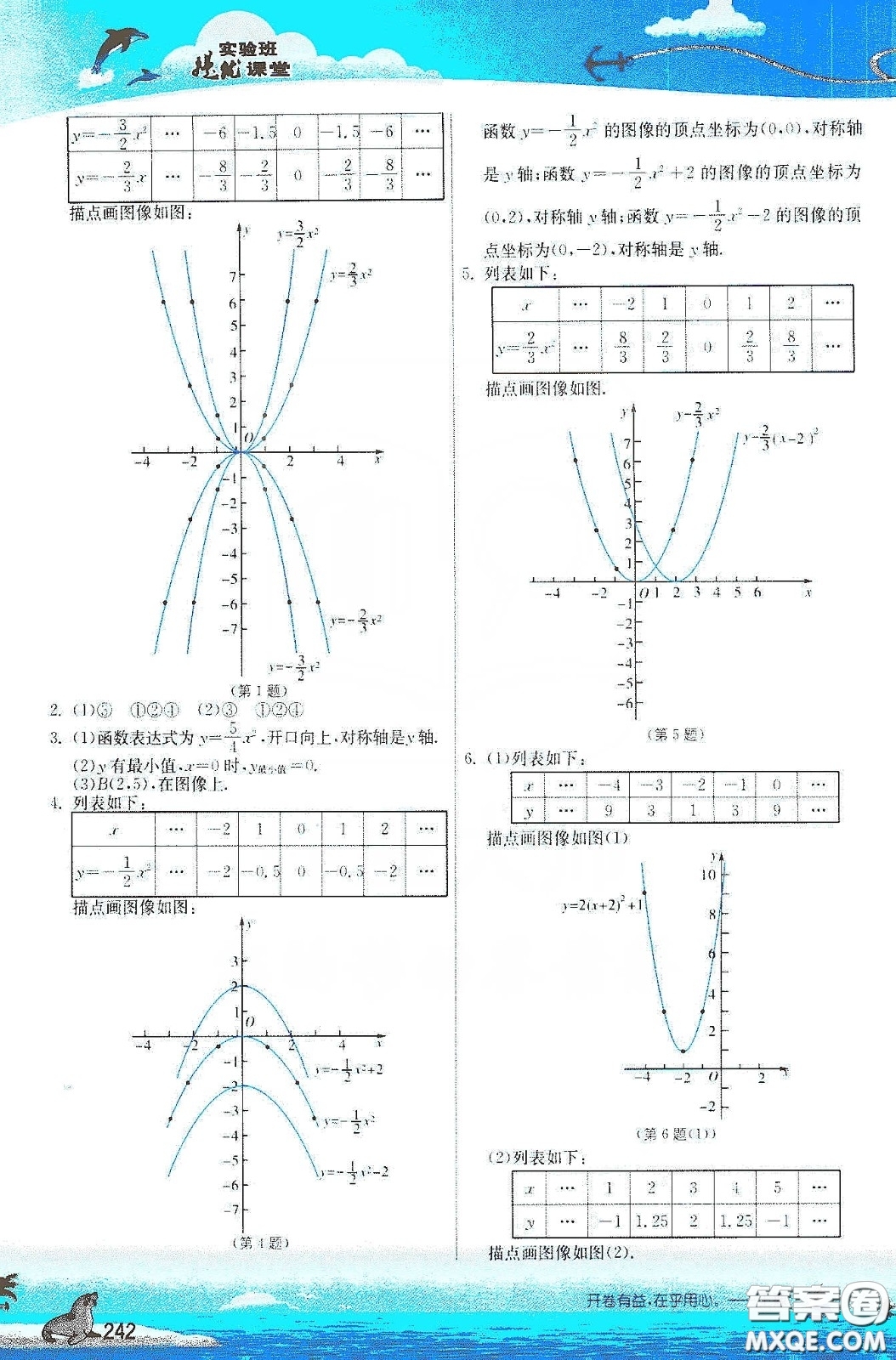 江蘇鳳凰科學(xué)出版社2020義務(wù)教育教科書九年級數(shù)學(xué)下冊蘇科版教材習(xí)題答案