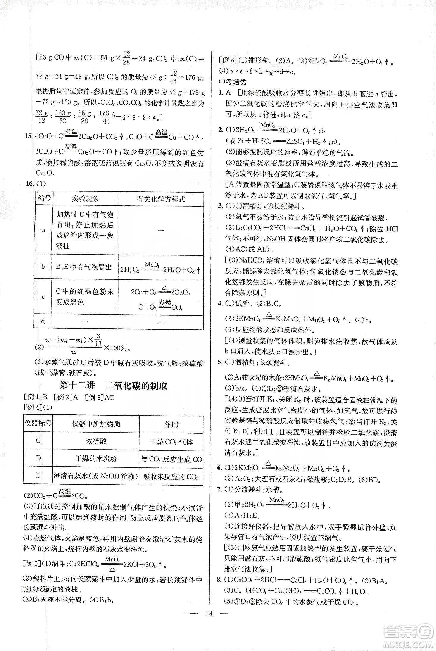 華中師范大學(xué)出版社2020培優(yōu)競(jìng)賽超級(jí)課堂九年級(jí)化學(xué)第七版答案