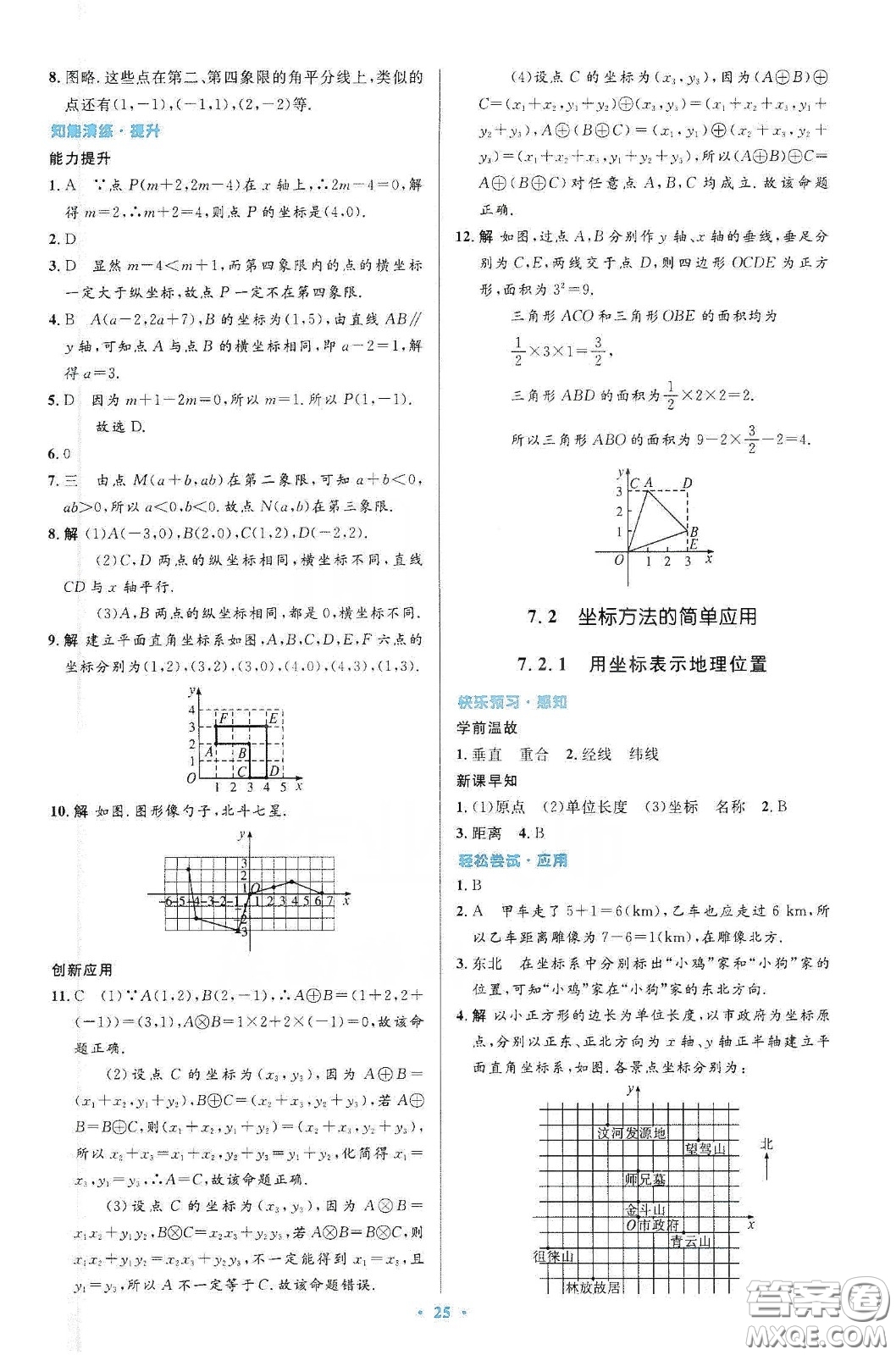 人民教育出版社2020初中同步測控優(yōu)化設(shè)計七年級數(shù)學(xué)下冊人教版答案