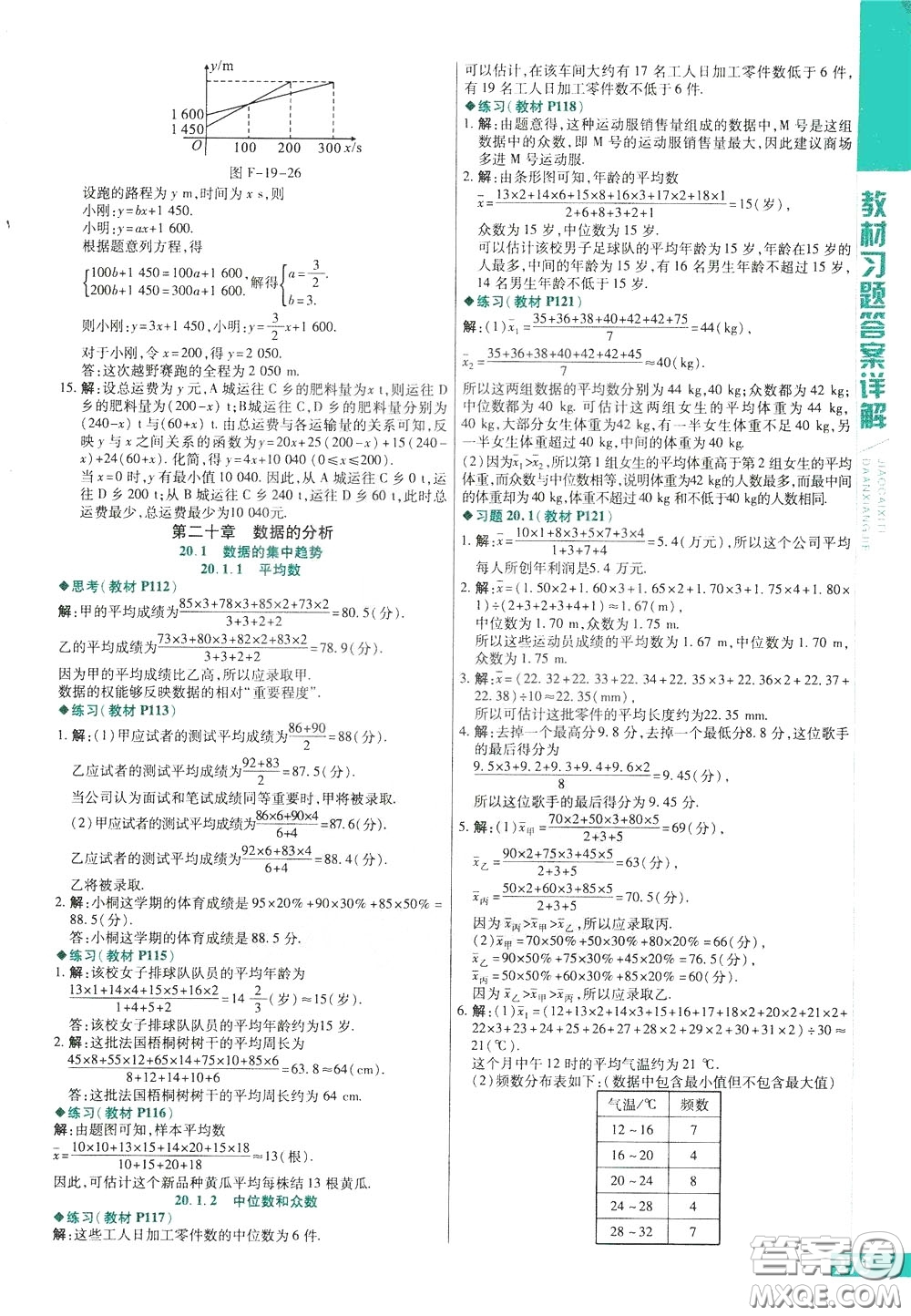 2020年萬(wàn)向思維倍速學(xué)習(xí)法八年級(jí)數(shù)學(xué)下人教版參考答案