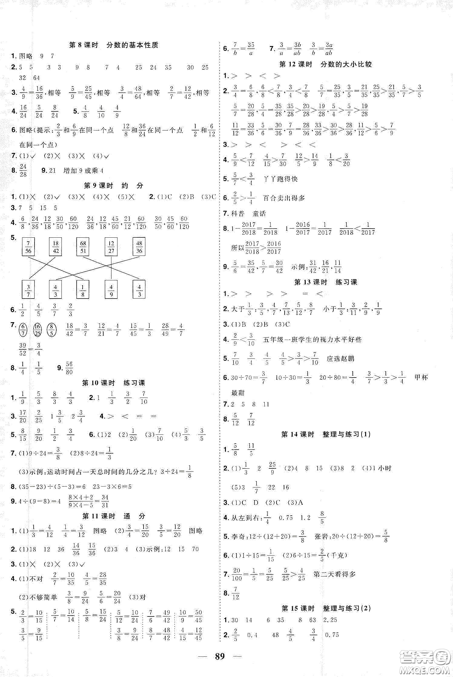 宇軒圖書2020春陽光同學(xué)課時(shí)優(yōu)化作業(yè)五年級(jí)數(shù)學(xué)下冊(cè)蘇教版答案