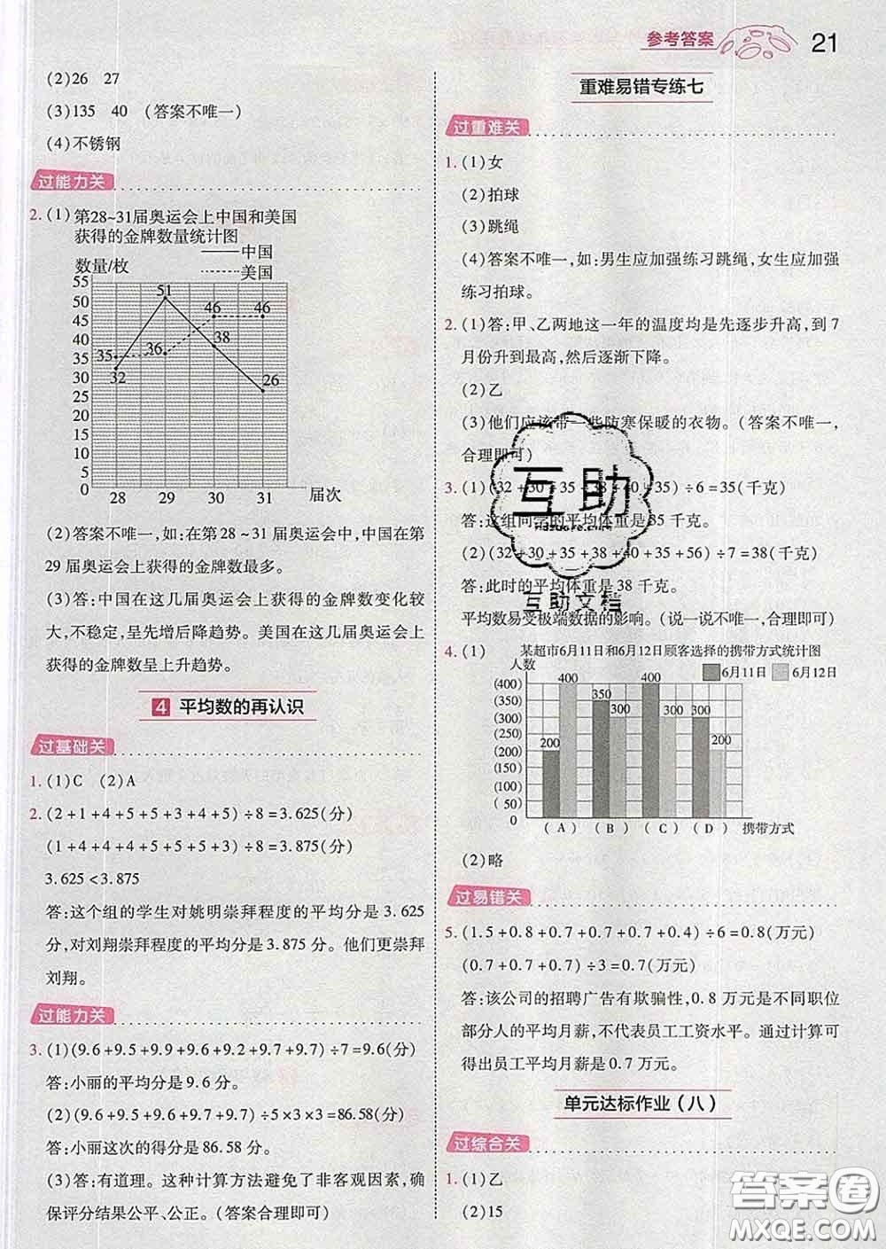 天星教育2020年一遍過小學(xué)數(shù)學(xué)五年級下冊北師版答案