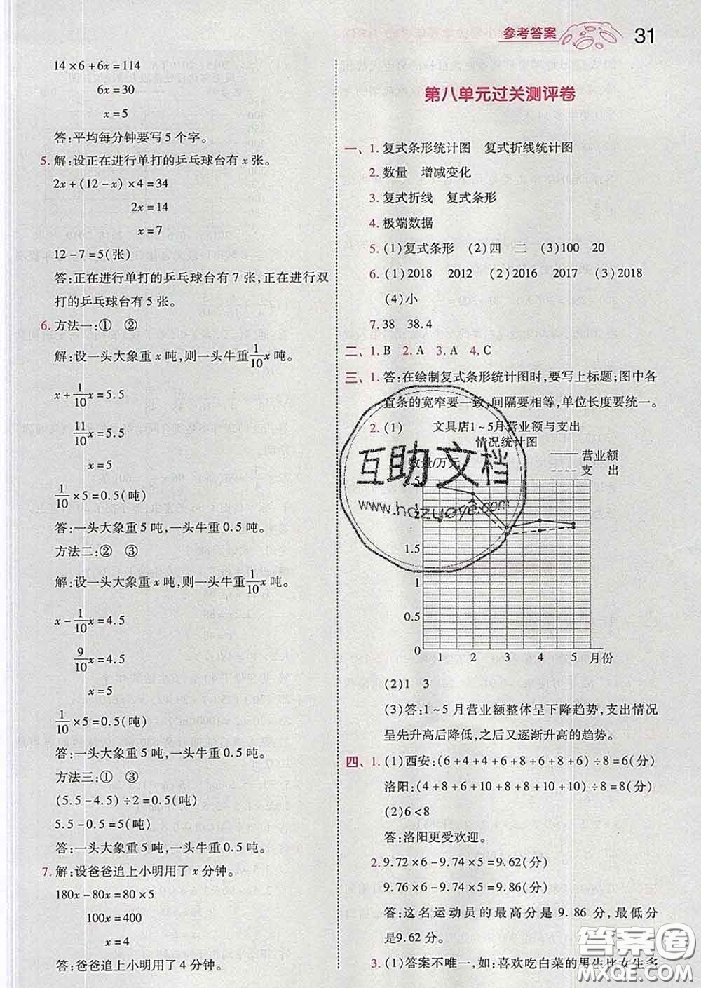 天星教育2020年一遍過小學(xué)數(shù)學(xué)五年級下冊北師版答案