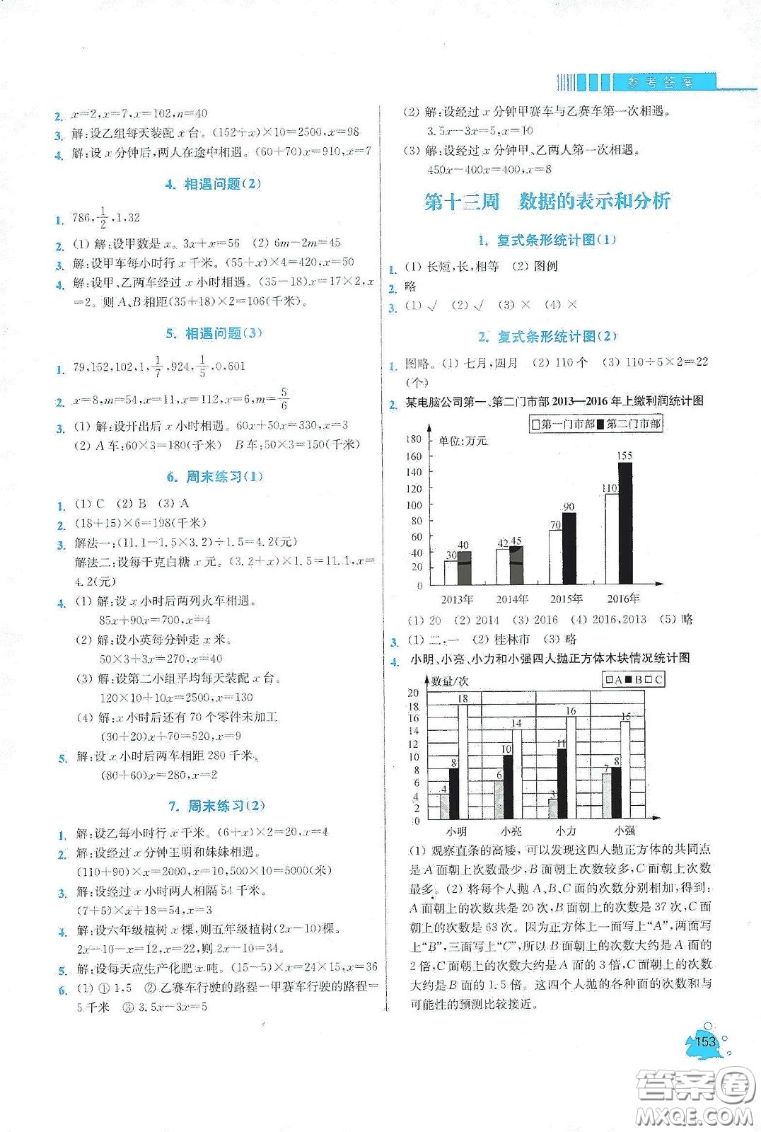 河北大學(xué)出版社2020津橋教育小學(xué)同步奧數(shù)天天練五年級(jí)下冊(cè)北師大版答案