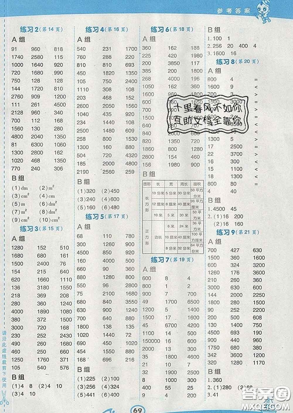 安徽教育出版社2020年星級(jí)口算天天練三年級(jí)數(shù)學(xué)下冊(cè)西師版答案