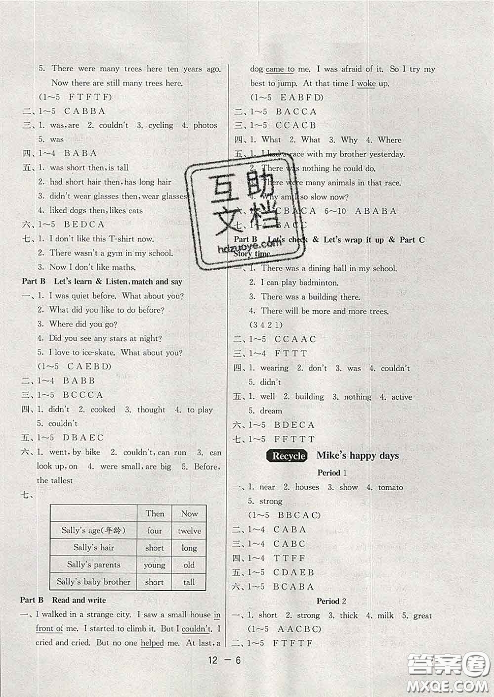 2020年1課3練單元達(dá)標(biāo)測(cè)試六年級(jí)英語(yǔ)下冊(cè)人教版答案