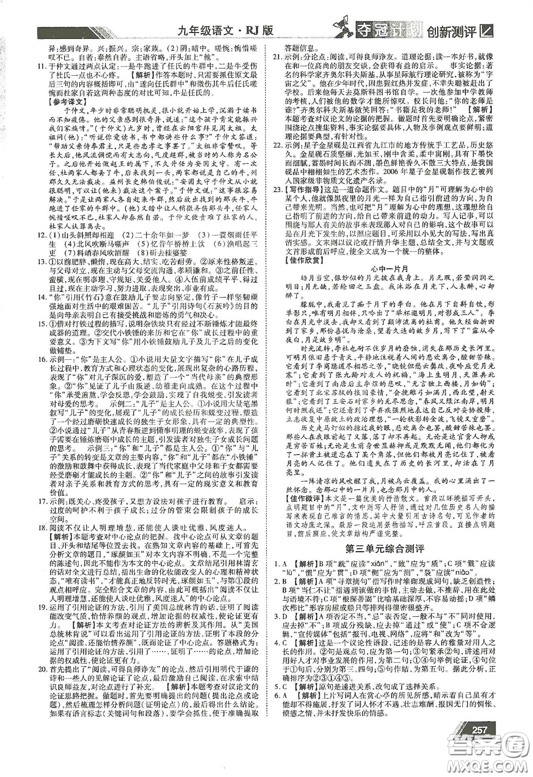 2020奪冠計(jì)劃初中創(chuàng)新測(cè)評(píng)九年級(jí)語(yǔ)文下冊(cè)人教版江西專(zhuān)版答案