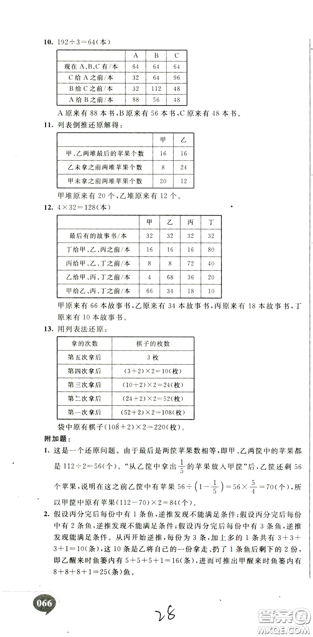 2020年小學(xué)奧數(shù)典型題舉一反三沖刺100分測評卷四年級參考答案