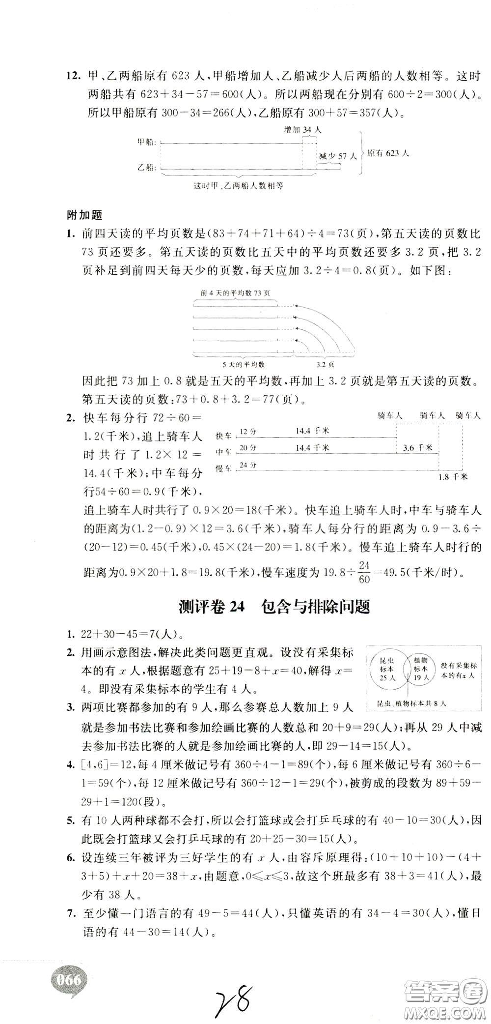 2020年小學(xué)奧數(shù)典型題舉一反三沖刺100分測(cè)評(píng)卷五年級(jí)參考答案