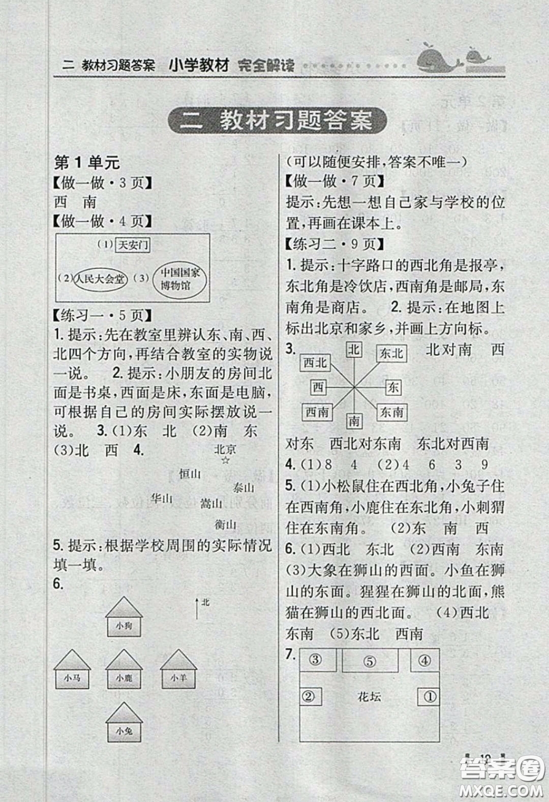 人民教育出版社2020春三年級數(shù)學下冊人教版教材習題答案